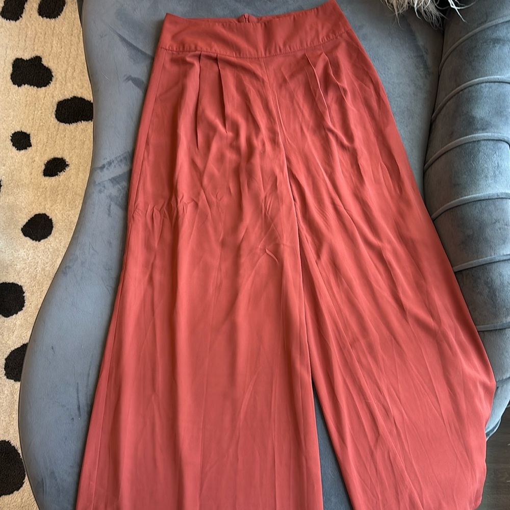 Burgundy Wide Legged Trousers